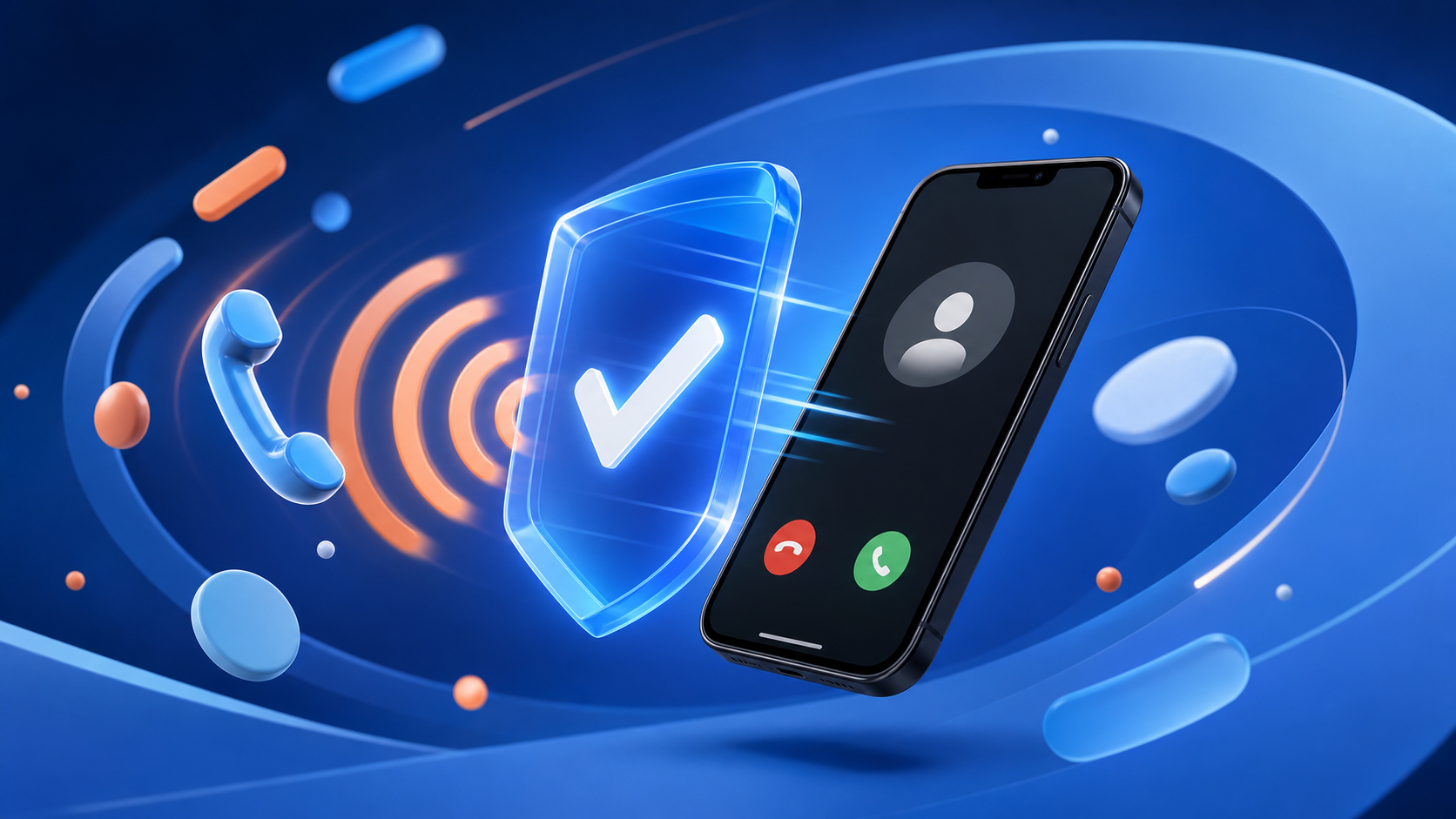 Smartphone affichant un appel entrant protégé par un bouclier de consentement, illustrant l'encadrement du démarchage téléphonique